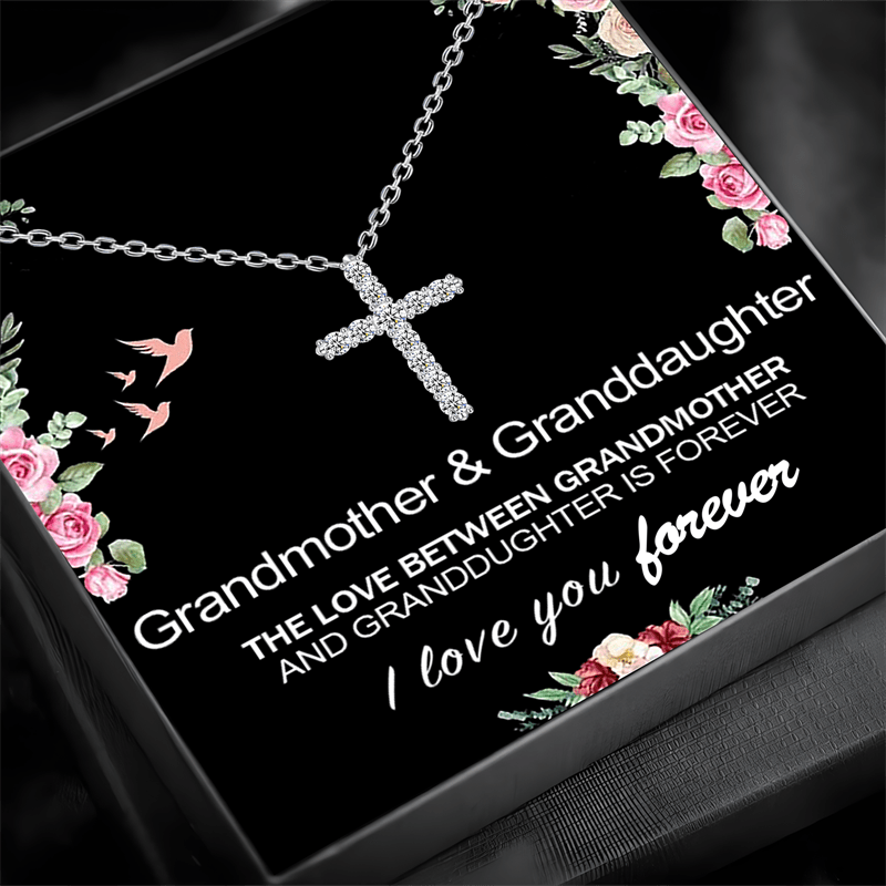 Gift Box Set of Cross Necklace – A Heartfelt Gift for Granddaughter on Valentine's Day, Birthdays, Thanksgiving, or Christmas