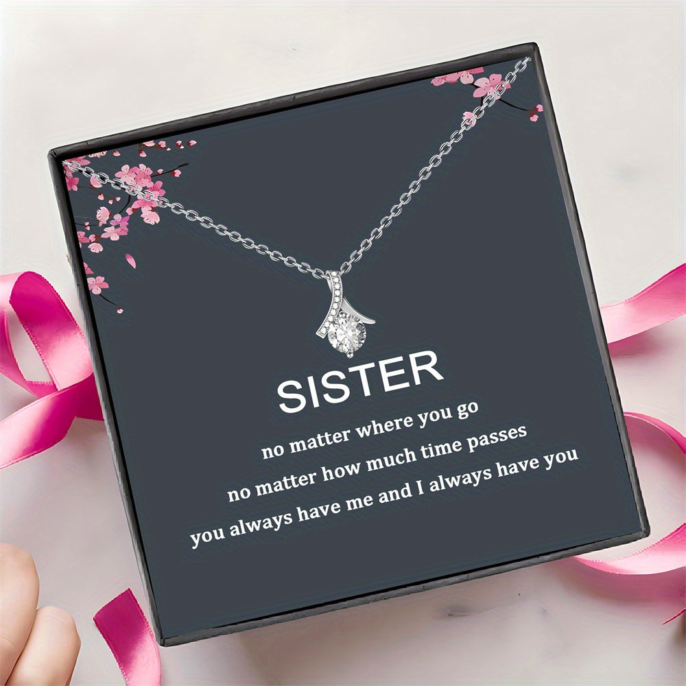 Sister Pendant Necklace in Gift Box - Elegant and Thoughtful Jewelry Gift for Birthdays, Mother’s Day, Christmas & More