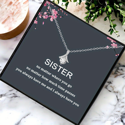 Sister Pendant Necklace in Gift Box - Elegant and Thoughtful Jewelry Gift for Birthdays, Mother’s Day, Christmas & More