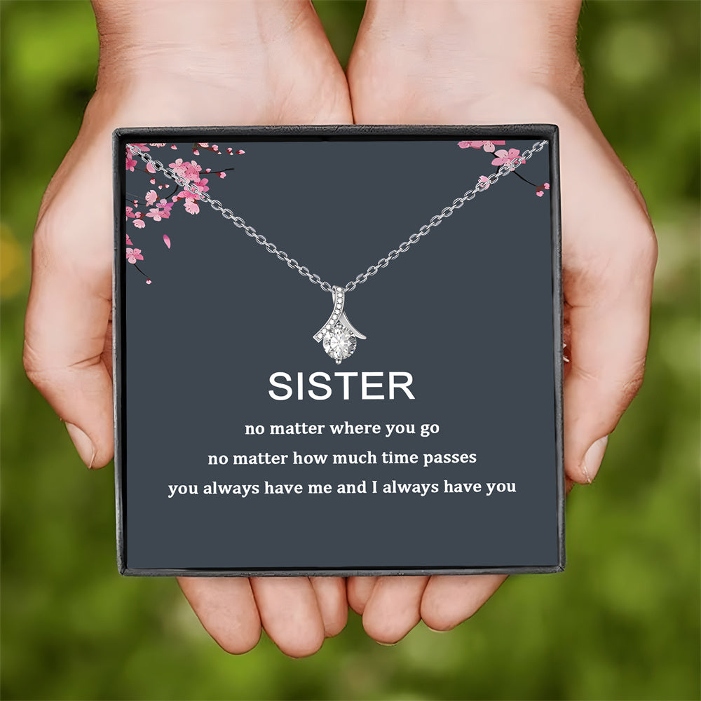 Sister Pendant Necklace in Gift Box - Elegant and Thoughtful Jewelry Gift for Birthdays, Mother’s Day, Christmas & More