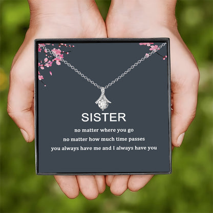 Sister Pendant Necklace in Gift Box - Elegant and Thoughtful Jewelry Gift for Birthdays, Mother’s Day, Christmas & More