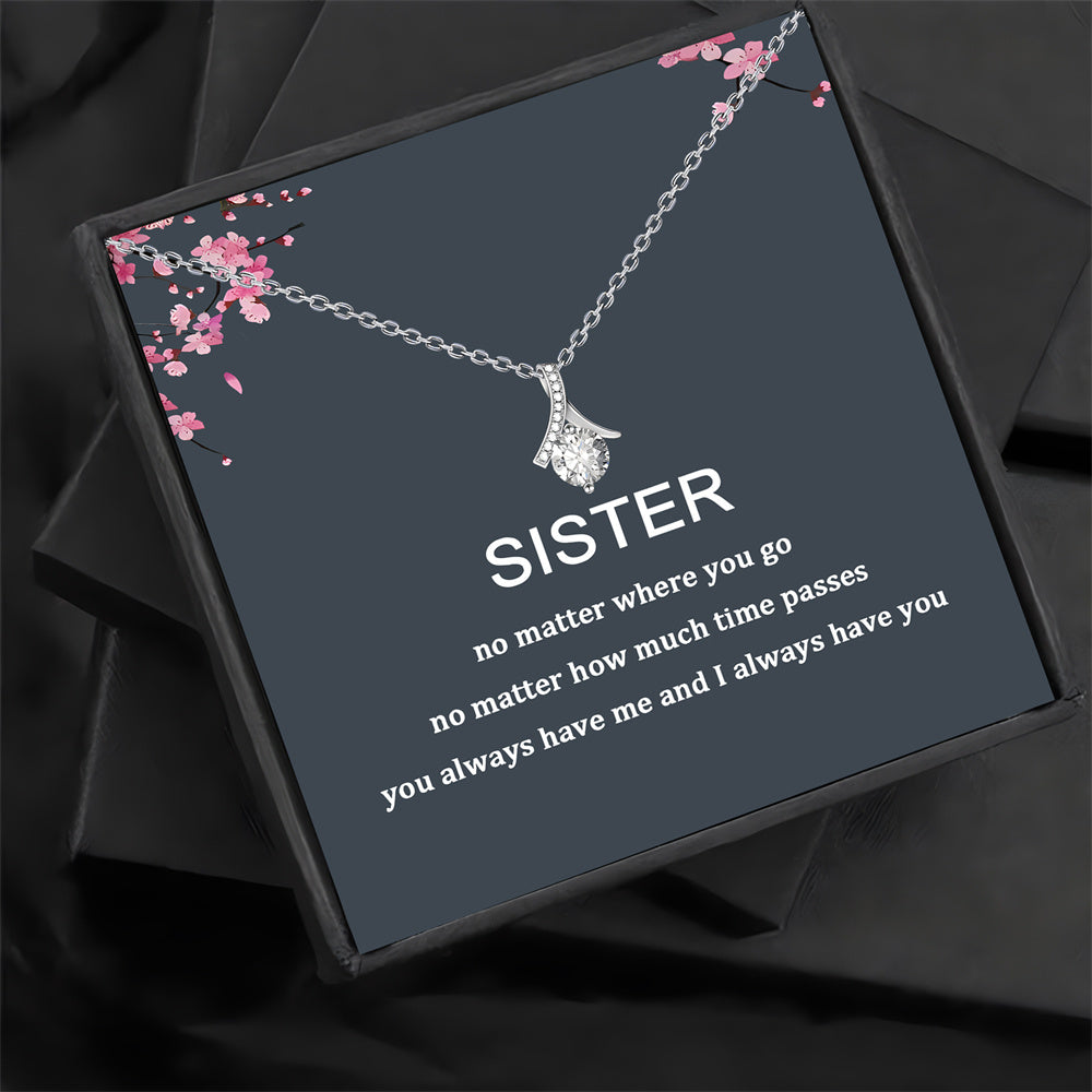 Sister Pendant Necklace in Gift Box - Elegant and Thoughtful Jewelry Gift for Birthdays, Mother’s Day, Christmas & More