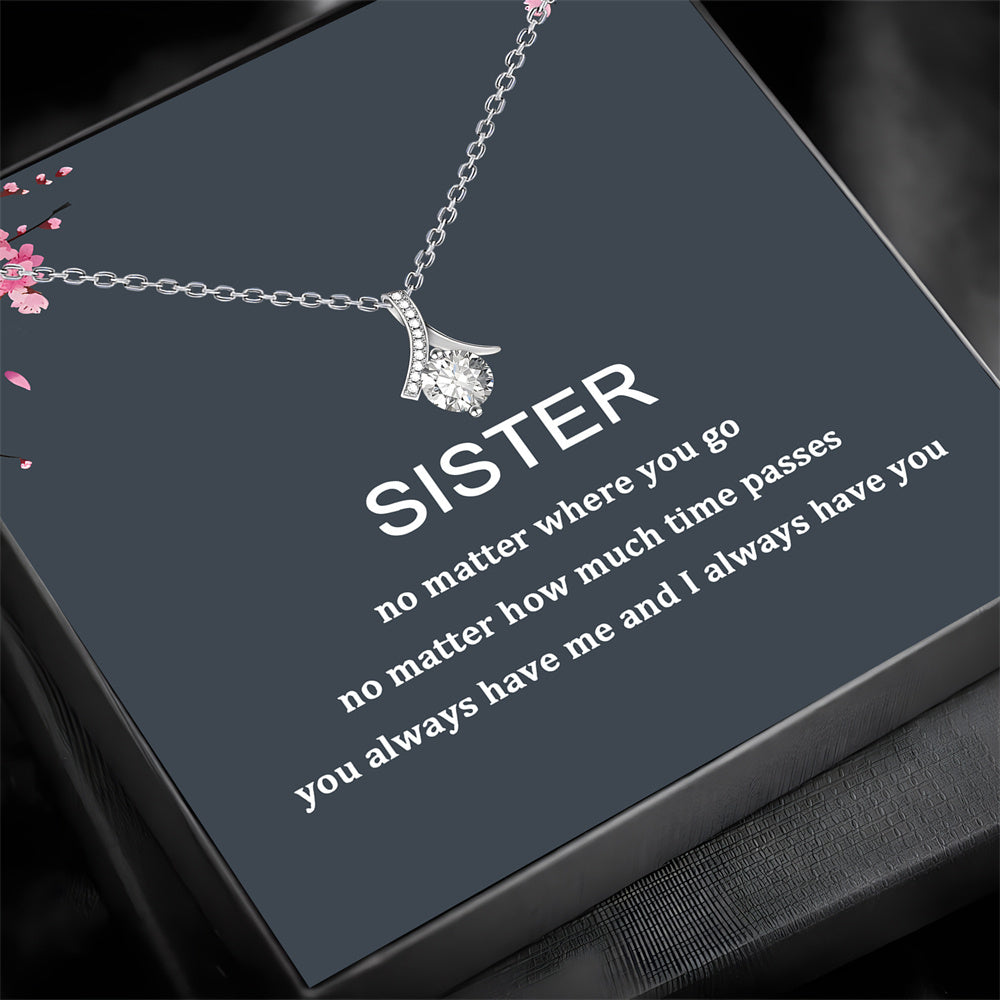 Sister Pendant Necklace in Gift Box - Elegant and Thoughtful Jewelry Gift for Birthdays, Mother’s Day, Christmas & More