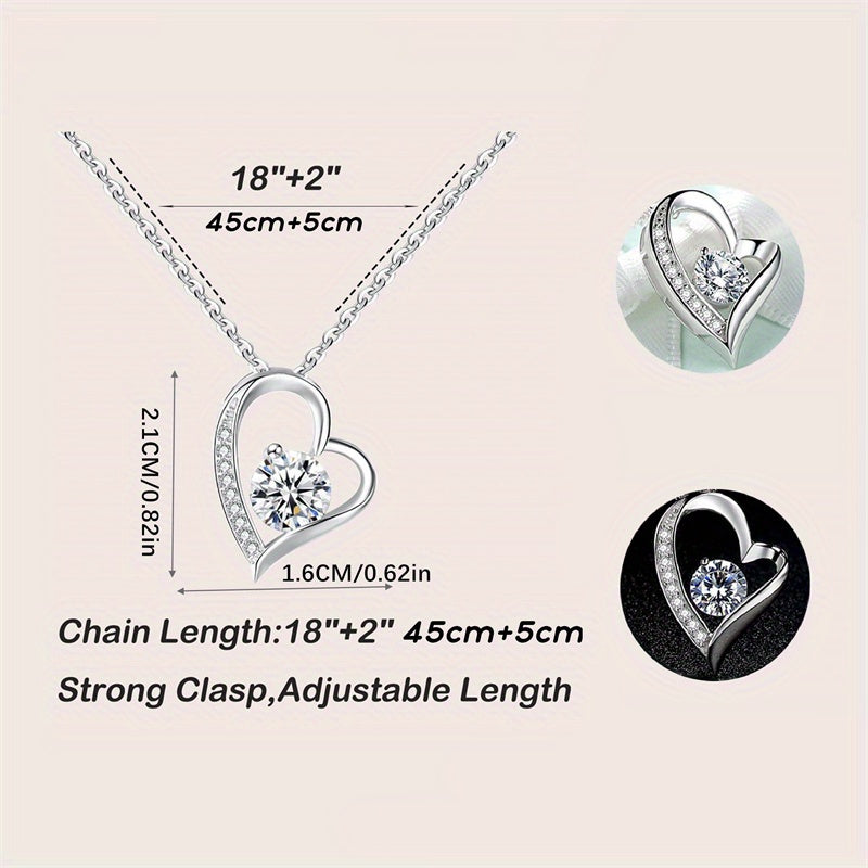 Heart-Shaped Necklace Gift Box for Sisters - Sentimental Jewelry with Message Card, Perfect for Birthdays & Special Occasions