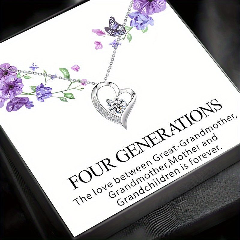 Heart-Shaped Necklace Gift for Great Grandmother – Sentimental Keepsake with Message Card in an Elegant Gift Box for Mother’s Day, Birthday, or Special Occasions