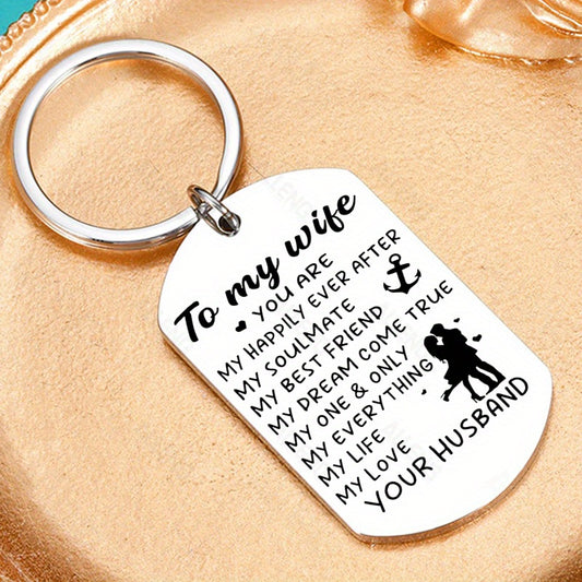 ALLENG 'I Love You' Stainless Steel Keychain – Perfect Birthday & Wedding Gift for Wife from Husband