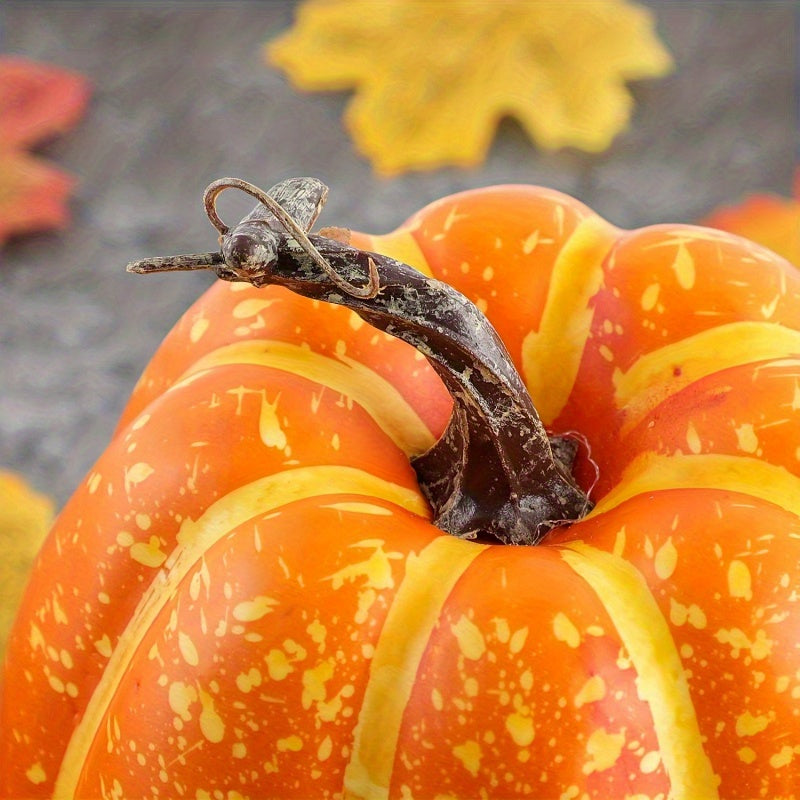 16-Piece Autumn Pumpkin Decor Set – Large & Small Faux Foam Pumpkins for Fall, Halloween, and Harvest Festival Decor