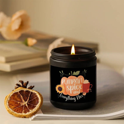 Hello Pumpkin Scented Candle – Fall Themed Orange Terracotta