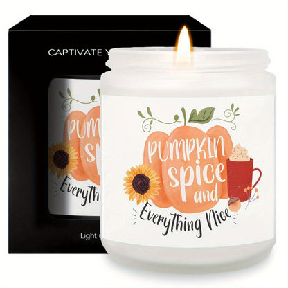 Hello Pumpkin Scented Candle – Fall Themed Orange Terracotta