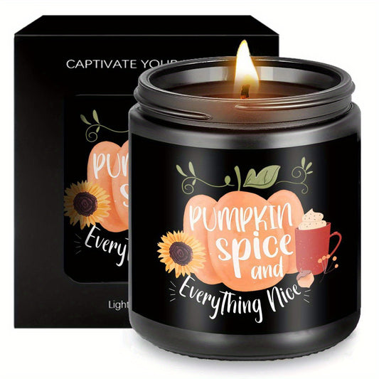 Hello Pumpkin Scented Candle – Fall Themed Orange Terracotta