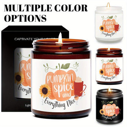 Hello Pumpkin Scented Candle – Fall Themed Orange Terracotta