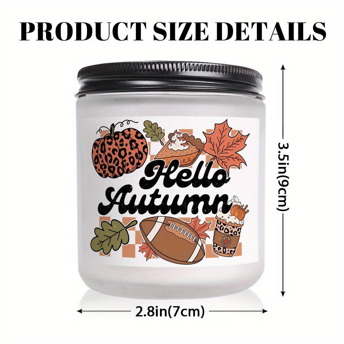 Hello Fall Scented Candle – Autumn Themed Pumpkin Orange Terracotta