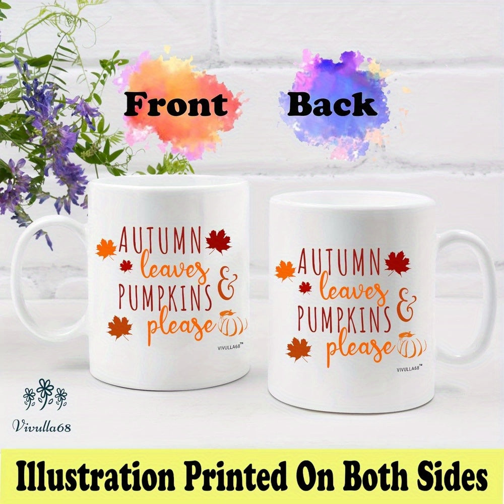 Autumn Leaves and Pumpkin Please 11oz Mug – Sweater Weather Coffee Mug