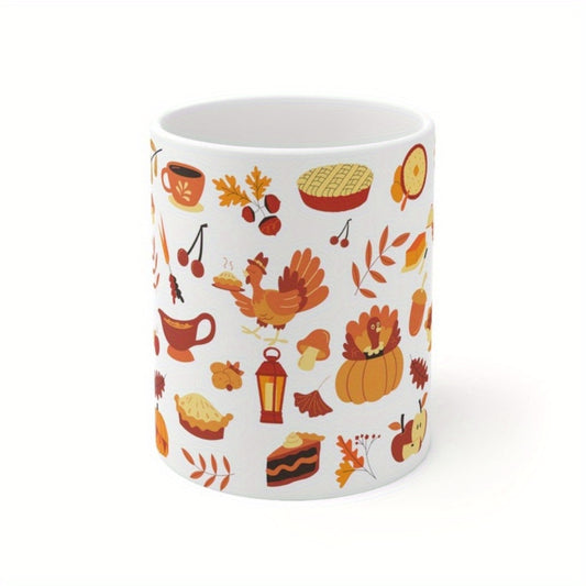 Thanksgiving Fall Mug – 11oz Ceramic Coffee Mug, Autumn Themed