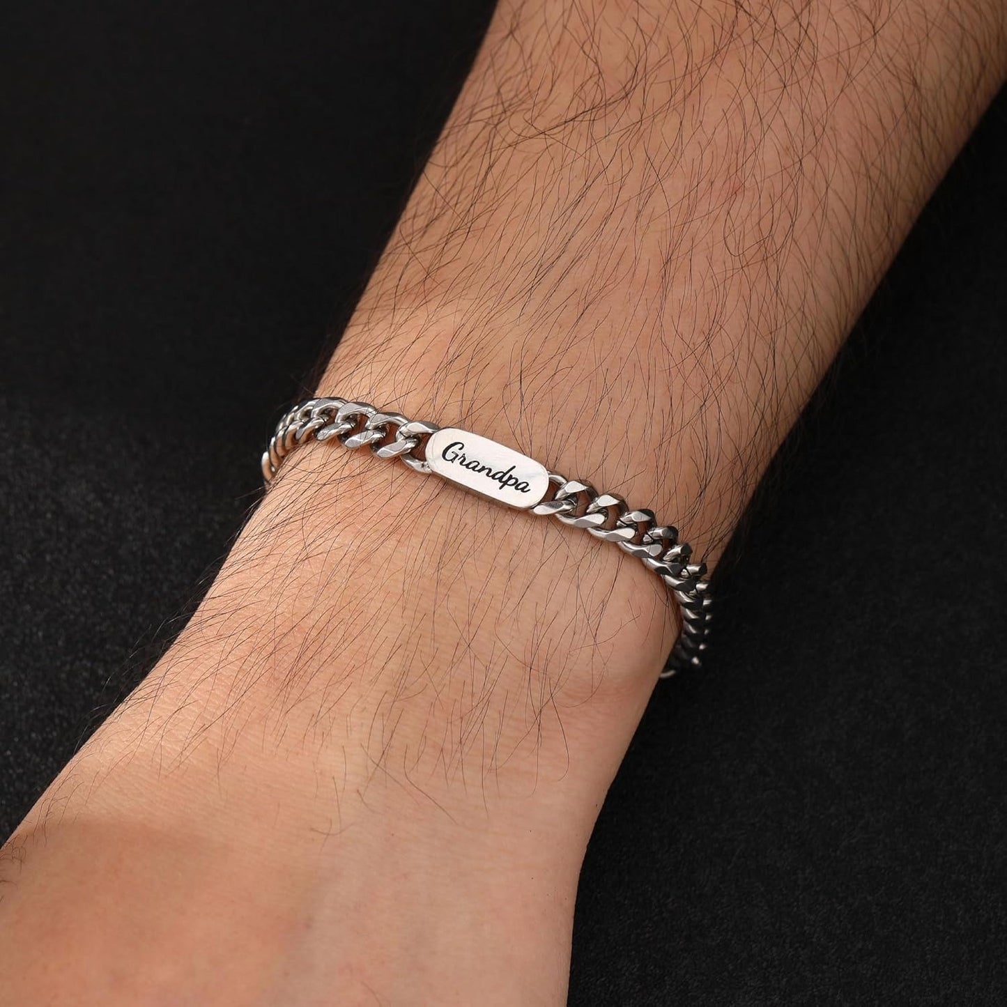 Cuban Link Bracelet for Men - Stainless Steel Chain Bracelet: The Perfect Birthday & Christmas Gift for Grandpa