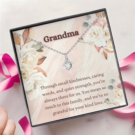 Gift Box Set of Grandmother Pendant Necklace – Exquisite Jewelry with Sentiment Card for Mother’s Day, Birthday, or Christmas