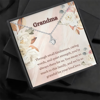 Gift Box Set of Grandmother Pendant Necklace – Exquisite Jewelry with Sentiment Card for Mother’s Day, Birthday, or Christmas