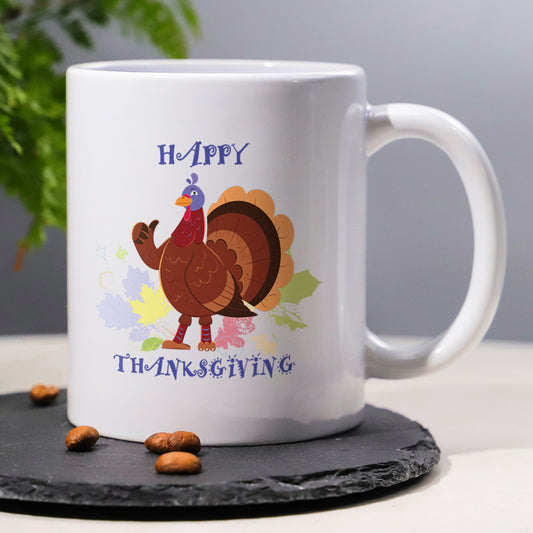 Happy Thanksgiving Funny Ceramic Coffee & Tea Mug – Unique Thanksgiving Day Pattern