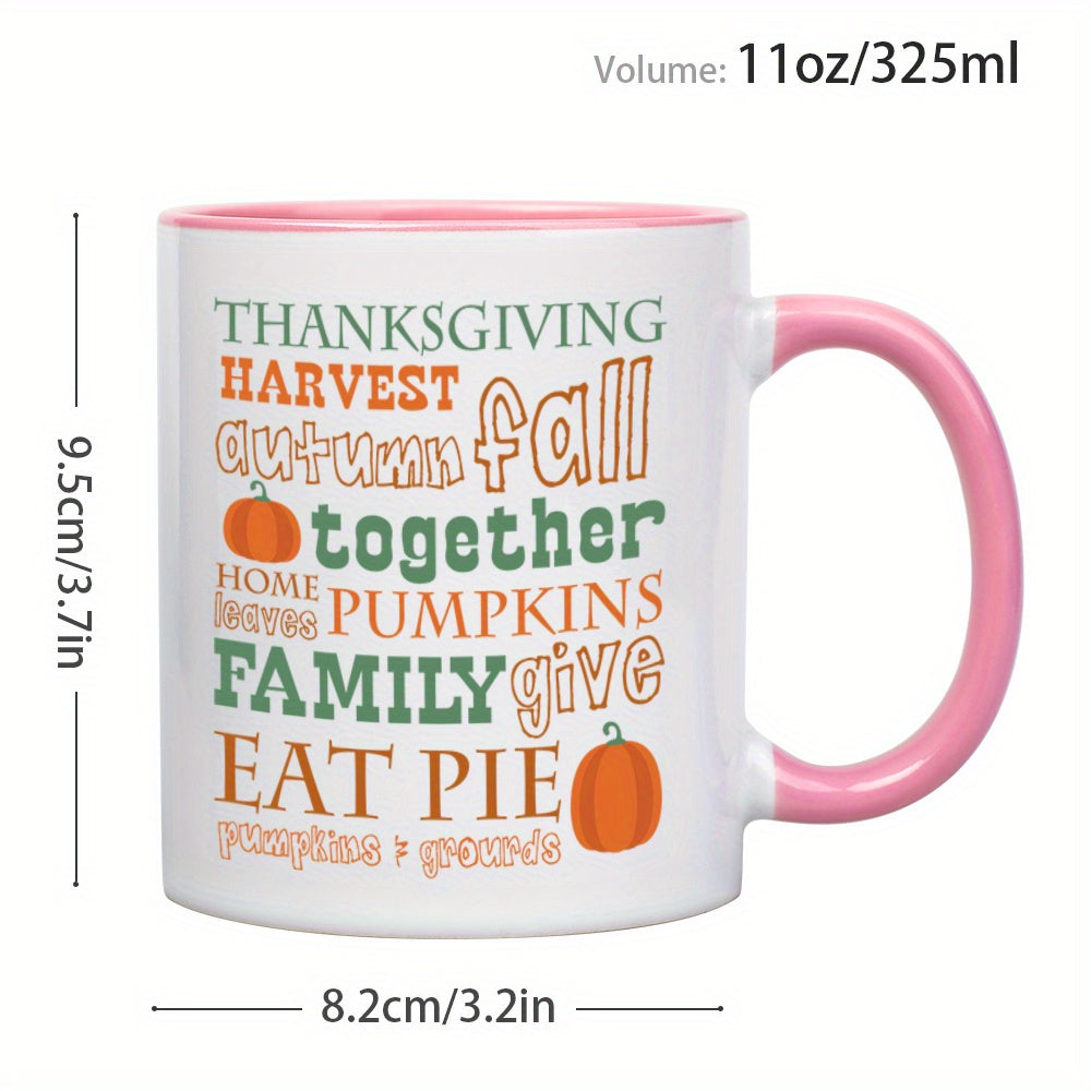 Fun Thanksgiving Pumpkin Pattern Design Ceramic Coffee & Tea Mug – 11 oz