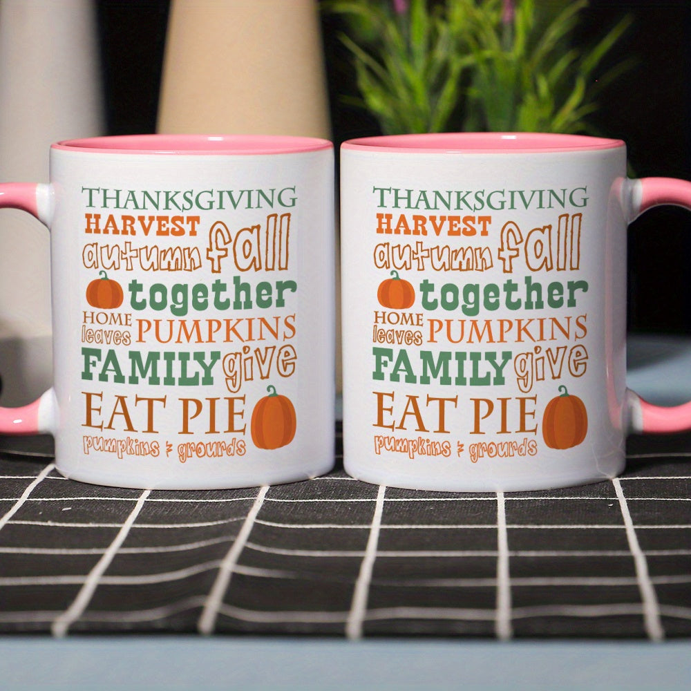 Fun Thanksgiving Pumpkin Pattern Design Ceramic Coffee & Tea Mug – 11 oz