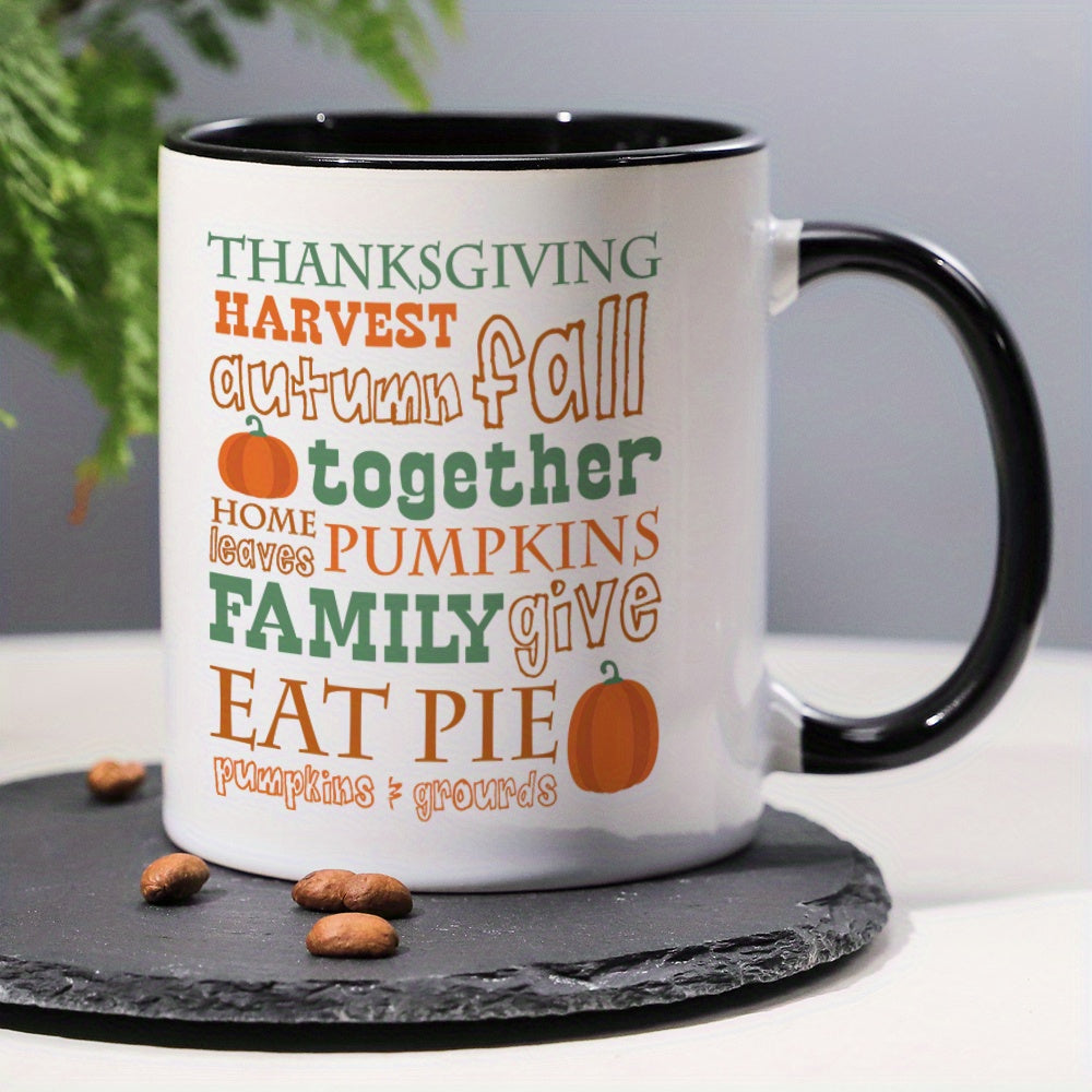 Fun Thanksgiving Pumpkin Pattern Design Ceramic Coffee & Tea Mug – 11 oz