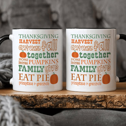 Fun Thanksgiving Pumpkin Pattern Design Ceramic Coffee & Tea Mug – 11 oz