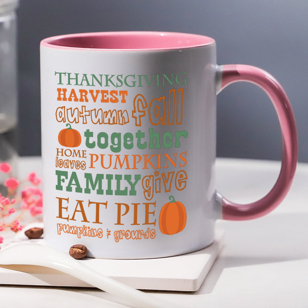 Fun Thanksgiving Pumpkin Pattern Design Ceramic Coffee & Tea Mug – 11 oz