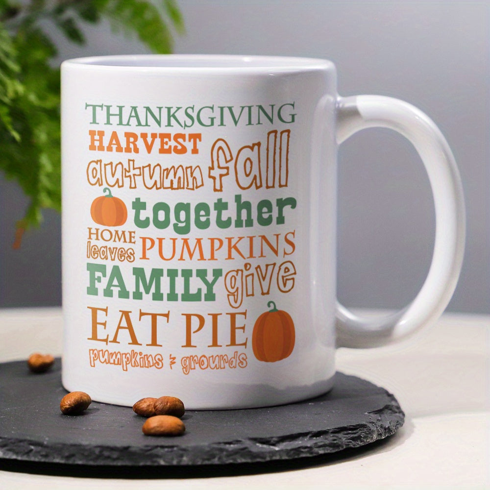 Fun Thanksgiving Pumpkin Pattern Design Ceramic Coffee & Tea Mug – 11 oz