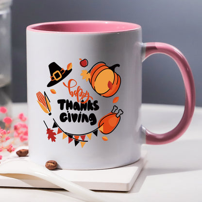 Festive Happy Thanksgiving Ceramic Coffee & Tea Mug – 11 oz