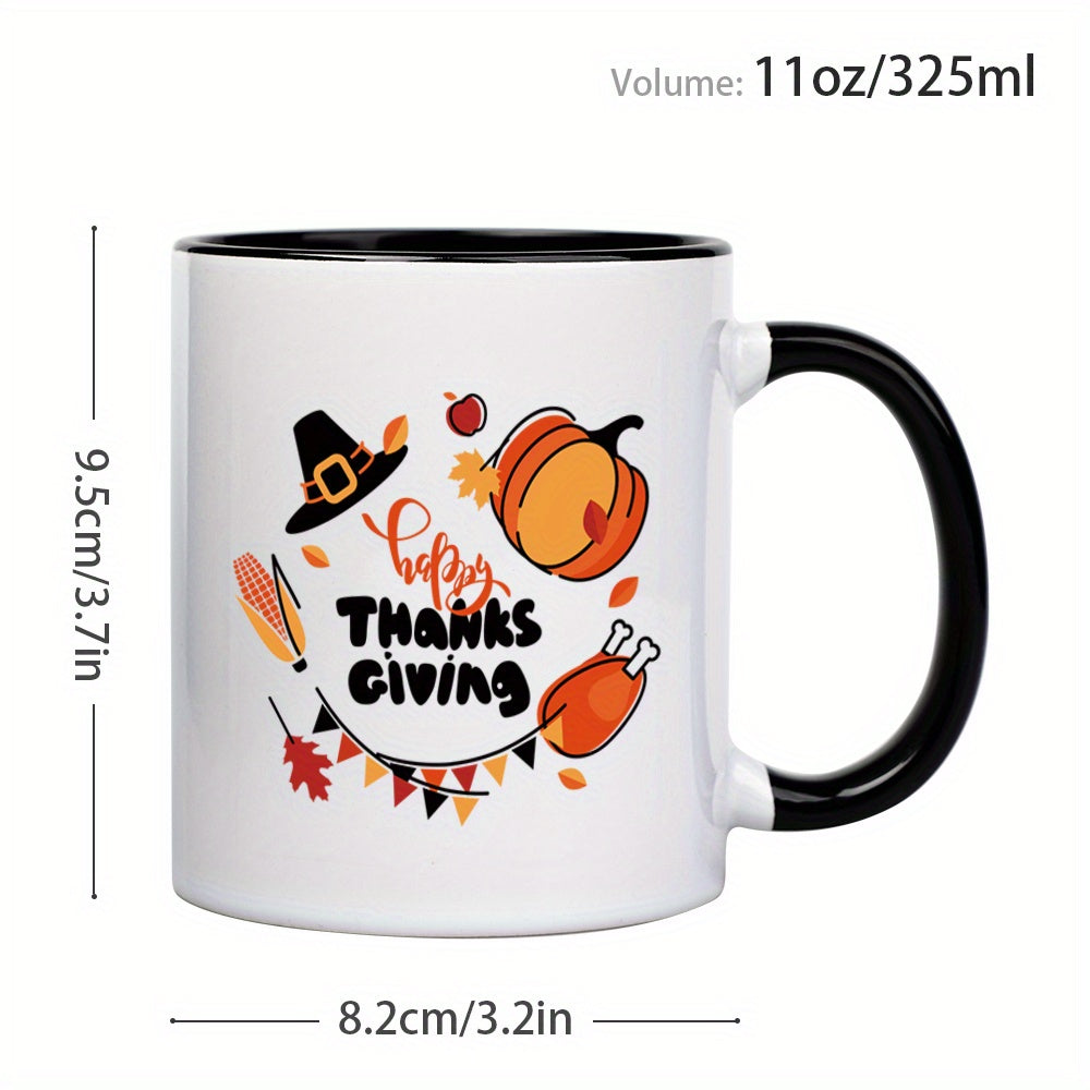 Festive Happy Thanksgiving Ceramic Coffee & Tea Mug – 11 oz