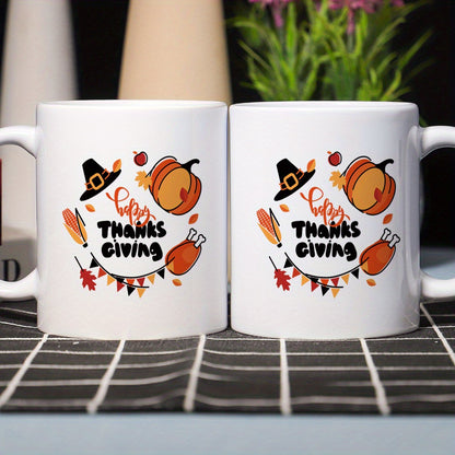 Festive Happy Thanksgiving Ceramic Coffee & Tea Mug – 11 oz