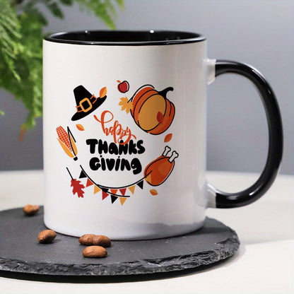 Festive Happy Thanksgiving Ceramic Coffee & Tea Mug – 11 oz