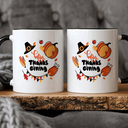 Festive Happy Thanksgiving Ceramic Coffee & Tea Mug – 11 oz