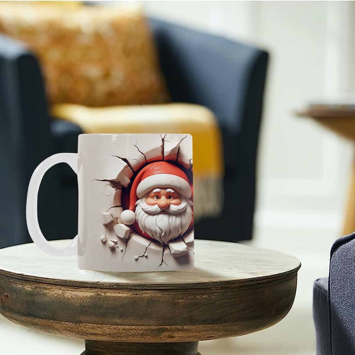 11oz Christmas Santa Claus 3D Funny Ceramic Coffee Mug – Inspirational Gift for Friends' Birthday, Anniversary, or Festival | Perfect for Parties, Creative Cups, Summer & Winter Drinkware