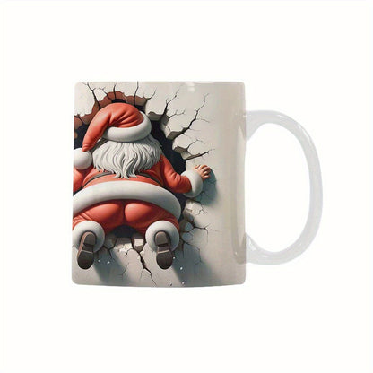 11oz Christmas Santa Claus 3D Funny Ceramic Coffee Mug – Inspirational Gift for Friends' Birthday, Anniversary, or Festival | Perfect for Parties, Creative Cups, Summer & Winter Drinkware