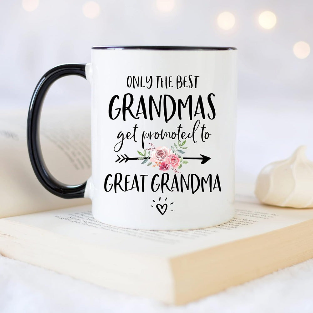 "Only the Best Grandmothers Get Promoted to Great Grandmothers" Ceramic Coffee Mug – Perfect Gift for Grandma