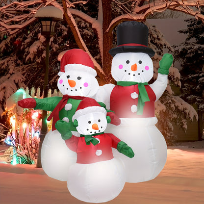 4.92ft Inflatable Snowman Family - LED-Lit Outdoor Yard Decoration for Christmas