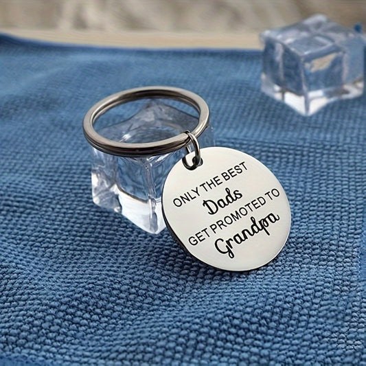 Stainless Steel “Only the Best Dads Get Promoted to Grandpa” Keychain – Thoughtful Gift for Dad or Grandpa on Father’s Day, Birthdays & More