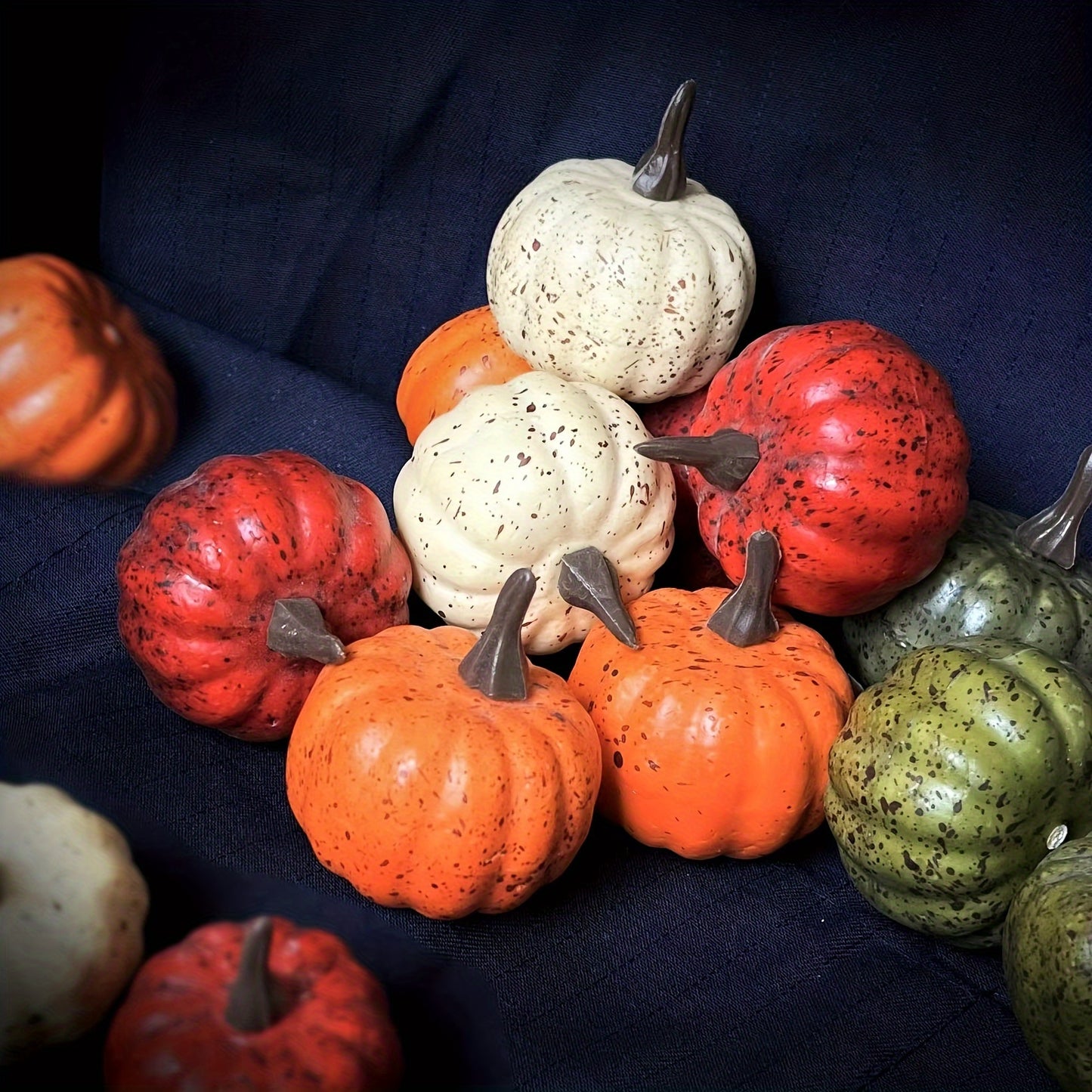 10 Festive Mini Pumpkin Decorations – Perfect for Thanksgiving, Halloween, and Fall Festivities