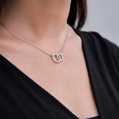 To  my Mother In Law: Double Circle Pendant Necklace with Zirconia Inlay, Mother-In-Law Gift Set with Jewelry Box And Elegant Card - Perfect for Mother'S Day, Birthdays...