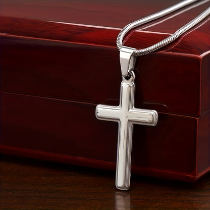 To my Daddy to be from Mommy's tummy: Men's Stainless Cross Necklace For Father