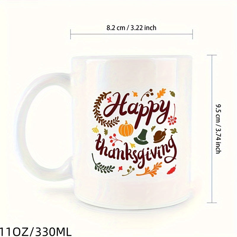 11 oz Ceramic Coffee Mug with Funny Thanksgiving Leaves Design