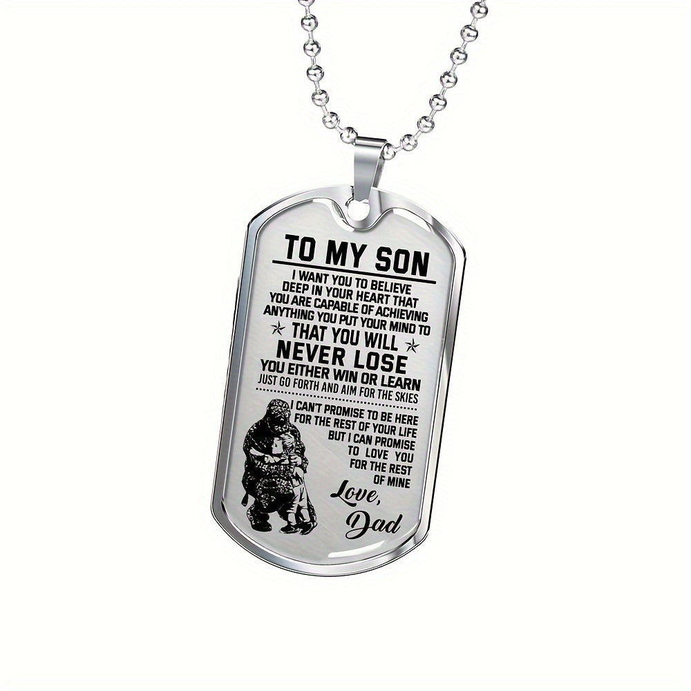 To my Son from Dad: Necklace To My Son, Birthday Christmas Gift For Son, Gift From Dad