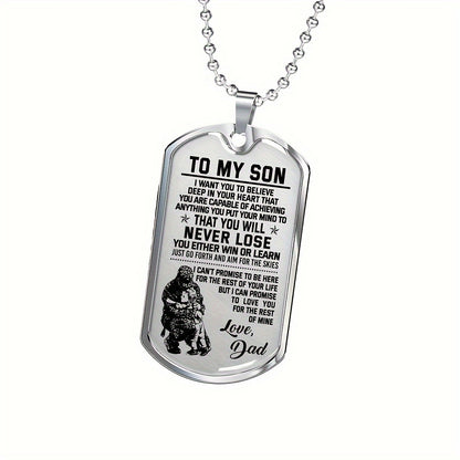 To my Son from Dad: Necklace To My Son, Birthday Christmas Gift For Son, Gift From Dad