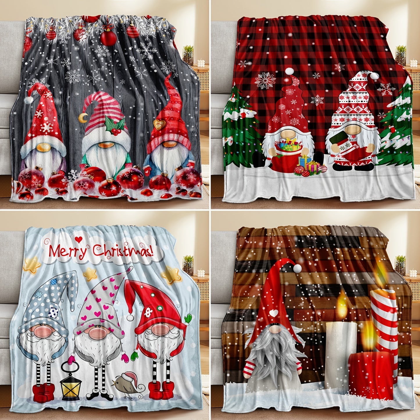 Cozy Christmas Throw Blanket – Perfect for Christmas Party Decor, New Year Gifts, and Cozy Comfort at Home or Outdoors