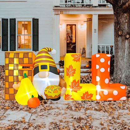 6ft Inflatable Turkey Gnome - Vibrant Thanksgiving Yard Décor