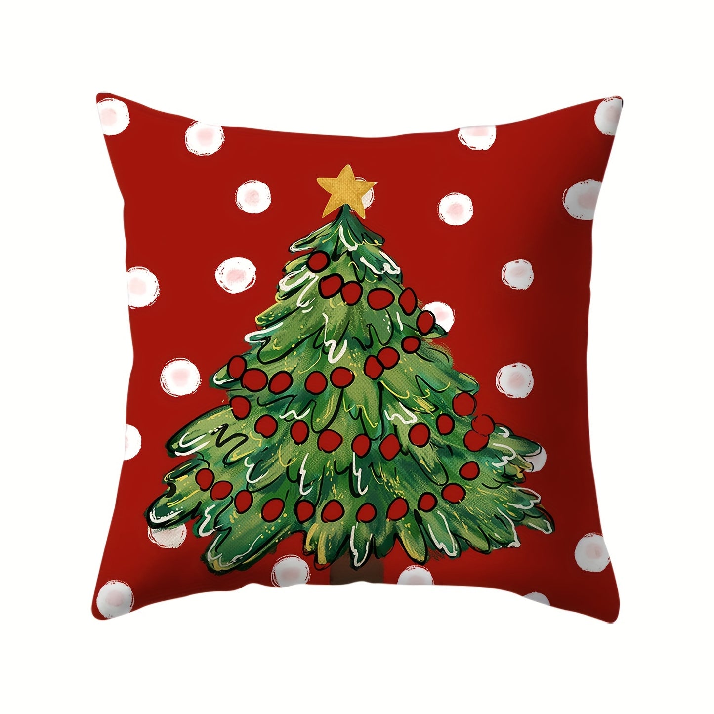 4-Piece Christmas Throw Pillow Covers Set – Vibrant Holiday Designs for Bedroom, Living Room, Sofa, and Car Decor