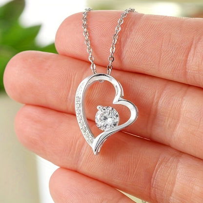 To my Badass Mom: Elegant Trendy Heart Cubic Zirconia Pendant Necklace Decorative Accessories Holiday Mother's Day Gift With Gift Card Box