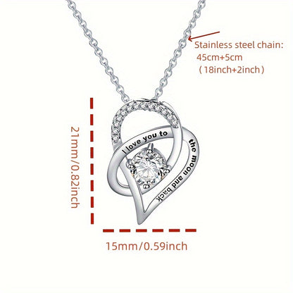 Sisters Love You to the Moon and Back - Sterling Silver Pendant Necklace with Message Card and Gift Box