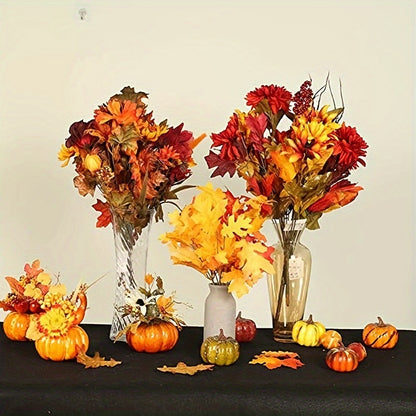 50-Piece Artificial Pumpkin & Harvest Decor Set – Perfect for Thanksgiving, Halloween, and Fall Weddings